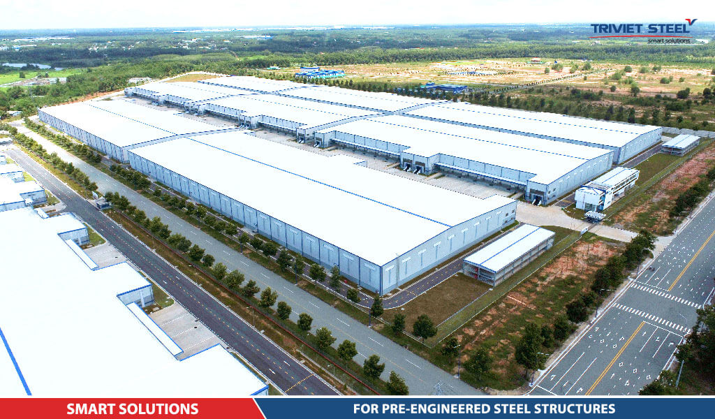 Pre-engineered steel buildings are constructed by assembling pre-fabricated steel components manufactured in a factory.