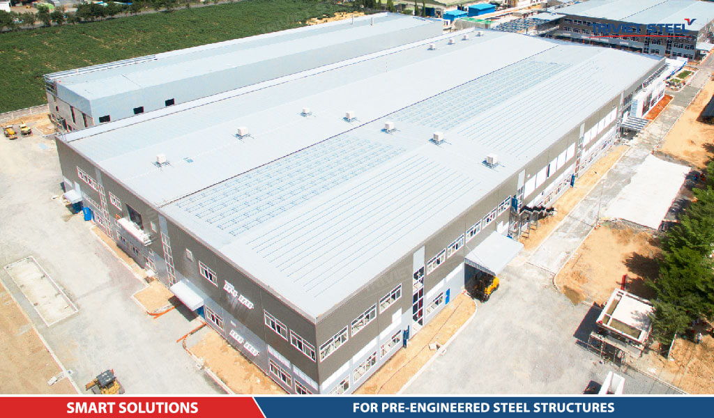 Multi-bay Pre-Engineered Steel Buildings provide spacious and open areas.